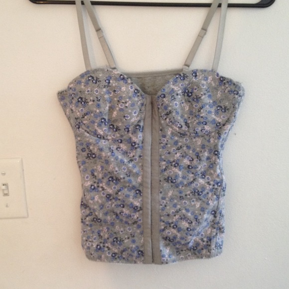 Flower print corset-style top