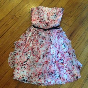 White House black market floral chiffon dress