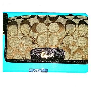 Authentic Brown Coach Wristlet