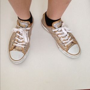Gold sequin glitter converse sneakers size 7 7.5 Gold sequin glitter converse sneakers size 7 7.5