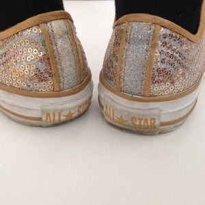 Gold sequin glitter converse sneakers size 7 7.5 Gold sequin glitter converse sneakers size 7 7.5
