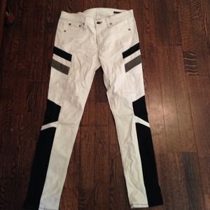 White denim rag and bone skinny jeans