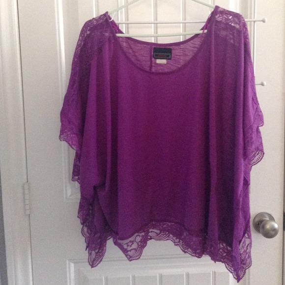 Loose purple lace blouse