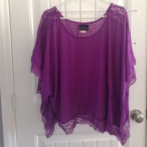 Loose purple lace blouse