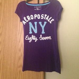 This Aeropostale s/p purple shirt with lettering.