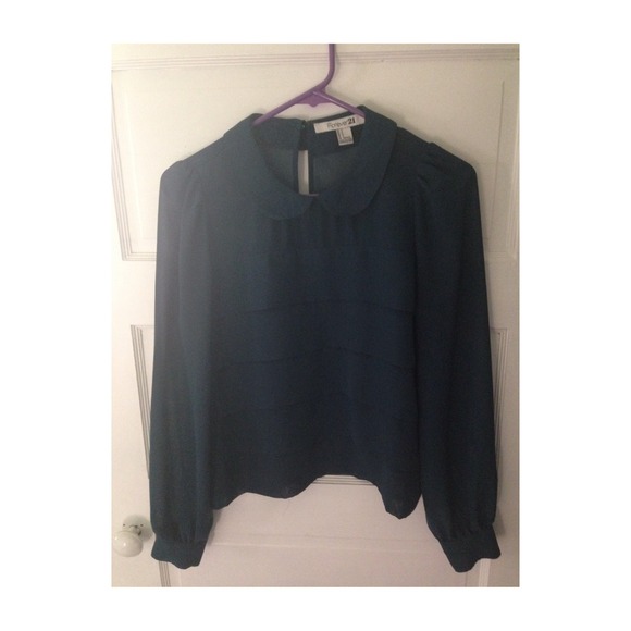 Dark Blue Chiffon Blouse