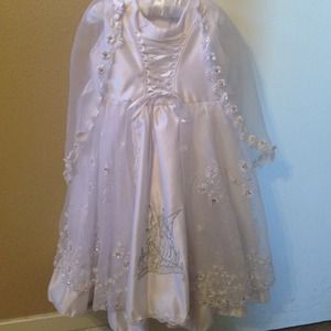 Girl White Baptism Dress