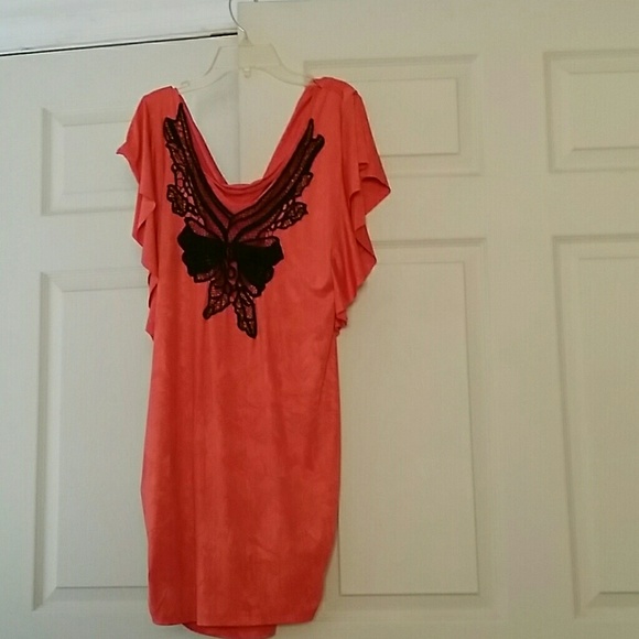 Orange and black dress