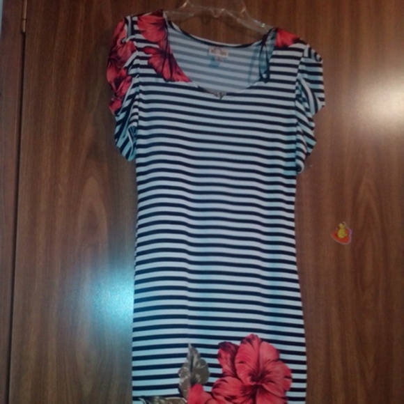 Floral stripe dress