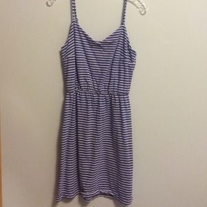 Blue dress with light blue stripes