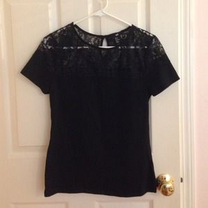 Black lace collar shirt