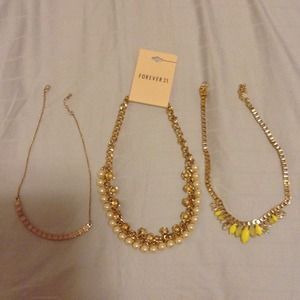 Three forever 21 necklace
