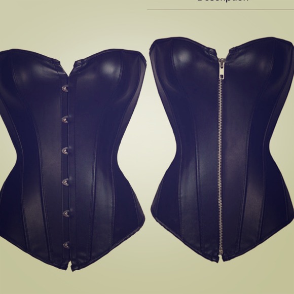 Faux Leather Corset