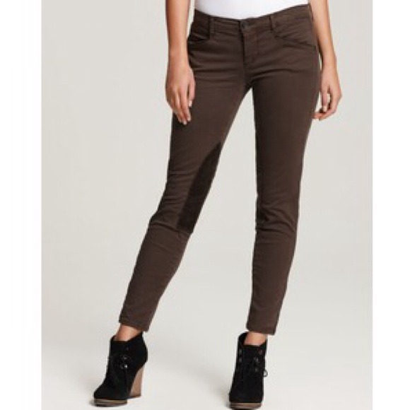 J Brand Jodhpur velvet trimmed skinny jeans
