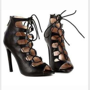 Black lace up heels