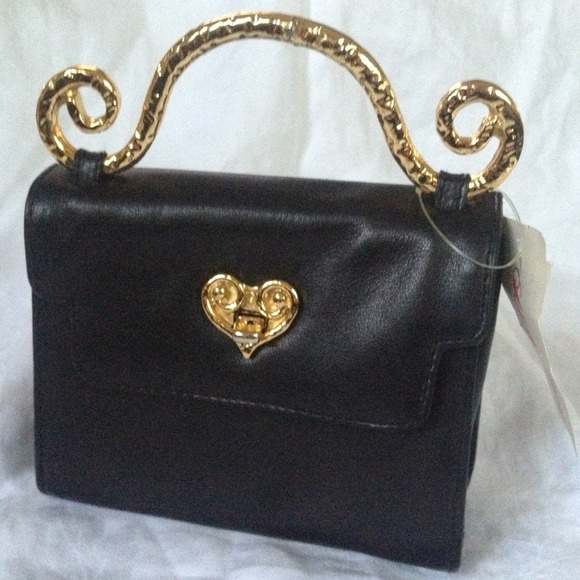 Black Leather & gold accents Edouard Rambaud purse