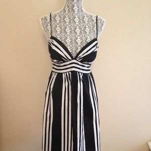 Black and white striped dress