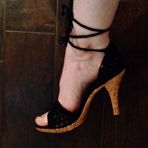 Michael Kors Black Crochet Heels