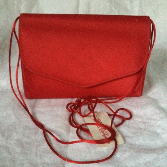 Delill red satin purse from Saks Fifth Avenue