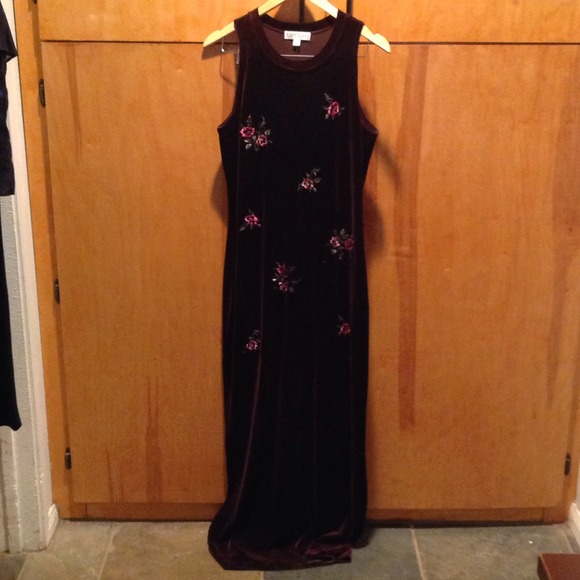 Brown velvet dress