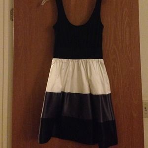 Black white grey dress