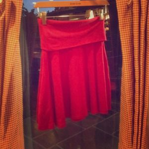Fold over red skirt