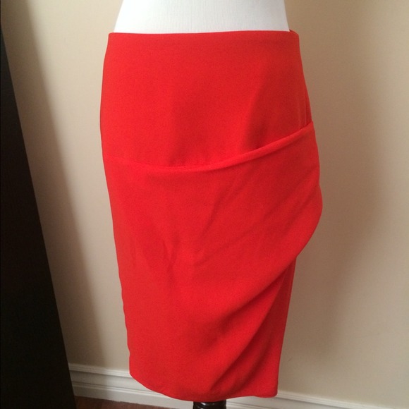 Zara high waisted wrap skirt w/ slit and side zip
