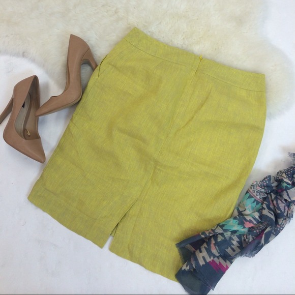Sold in Bundle | Mustard Linen Pencil Skirt - Picture 2 of 3