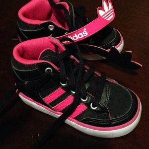 Toddler girl black & pink Adidas