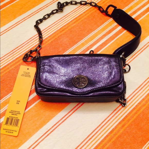 NWT Tory Burch metallic mini cross body bag