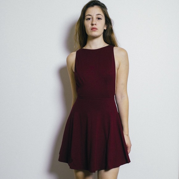 eggplant skater dress