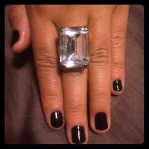 oversized square diamond ring