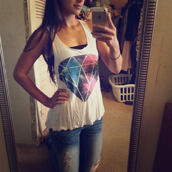 Diamond galaxy race back tank