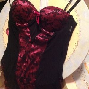 Pink and Black Lace Babydoll