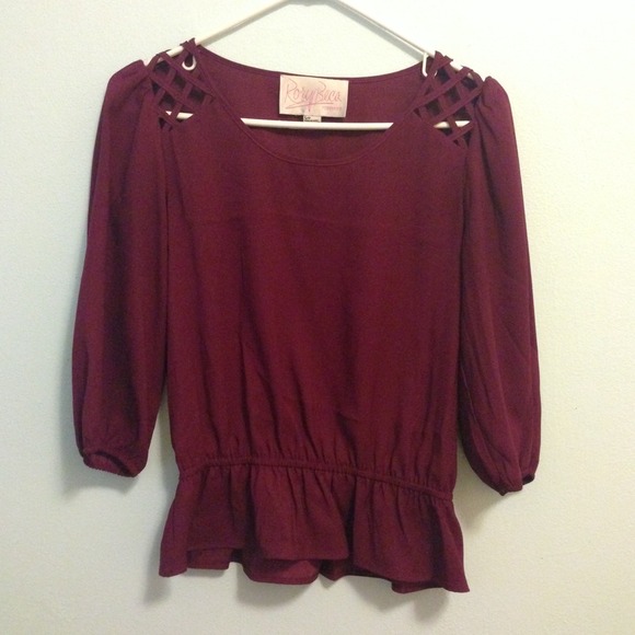 Burgundy chiffon top