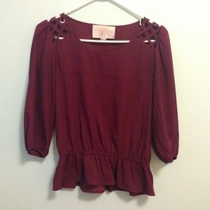 Burgundy chiffon top