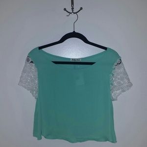 Short greenish top