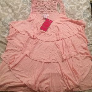 ✨REDUCED✨ Pink ruffles Candie's tank top