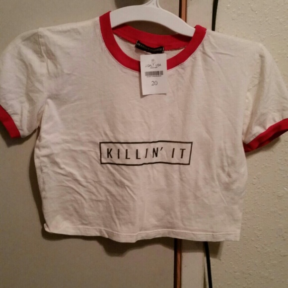 Killin it brandy crop top tee