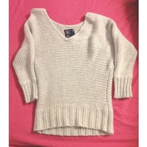 Grey cable knit mini sweater