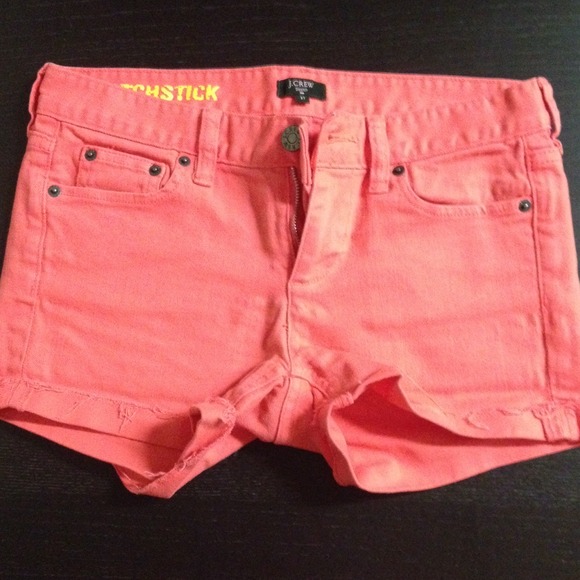 Bright Coral Cutoff Shorts