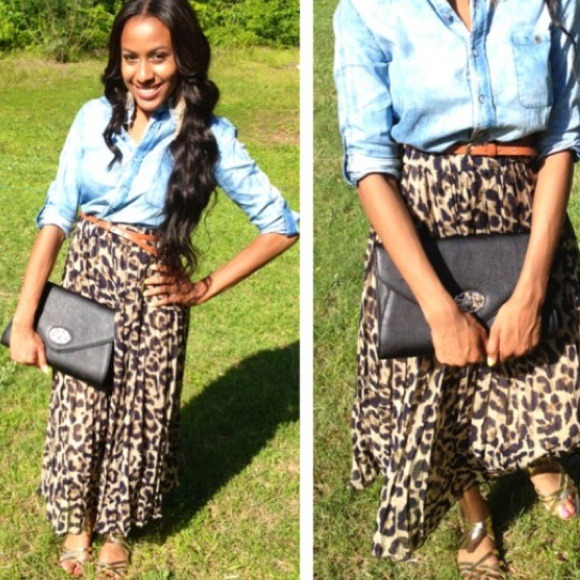 cheetah maxi skirt