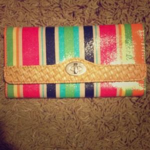 Multicolored clutch wallet