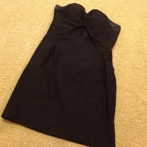 Solid black tight dress with cut out