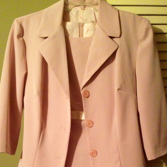 Pastel pink two piece dress suit