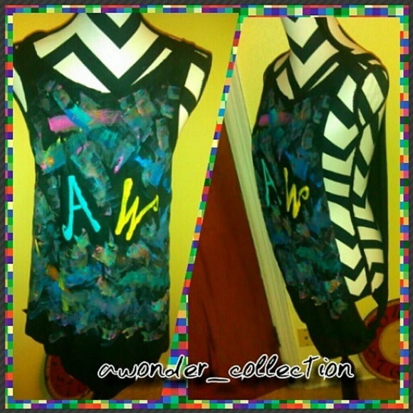 HAND PAINTED MUSCLE SHIRT..ONE SIZE FITS MOST
