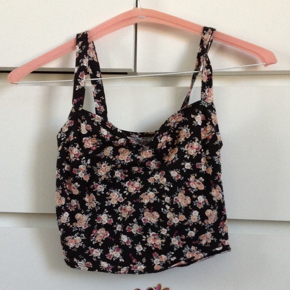 BDG FLORAL BUSTIER CROP TOP