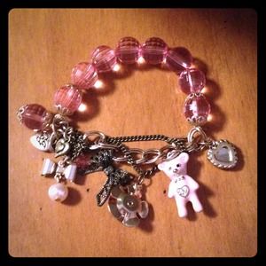 Betsey Johnson Pink Charm Bracelet