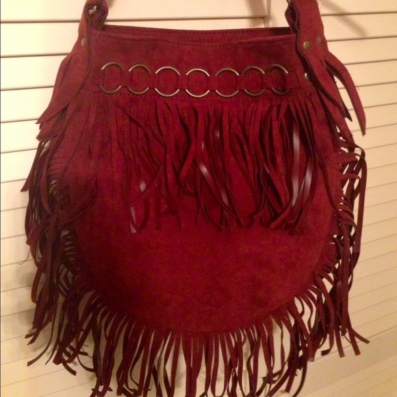 Hippy/Bohemian style faux suade purse