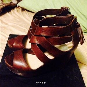 Dolce vita brown leather wedges. Size 6.5
